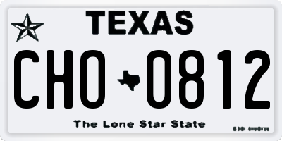 TX license plate CHO0812