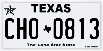 TX license plate CHO0813