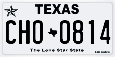 TX license plate CHO0814