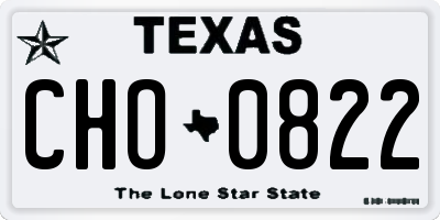 TX license plate CHO0822