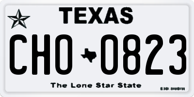 TX license plate CHO0823