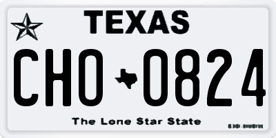 TX license plate CHO0824
