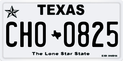 TX license plate CHO0825