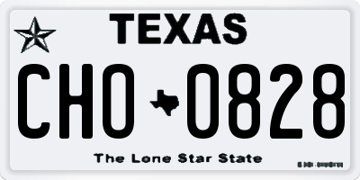 TX license plate CHO0828