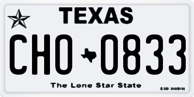 TX license plate CHO0833