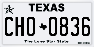 TX license plate CHO0836