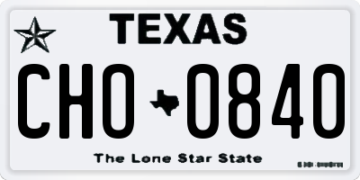 TX license plate CHO0840