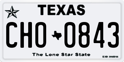 TX license plate CHO0843