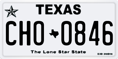 TX license plate CHO0846