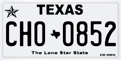 TX license plate CHO0852