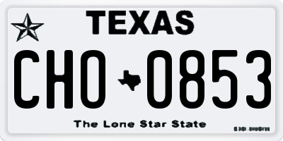 TX license plate CHO0853