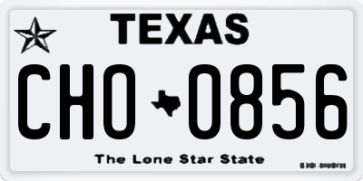 TX license plate CHO0856