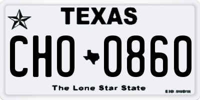 TX license plate CHO0860