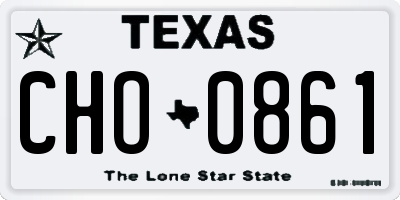 TX license plate CHO0861