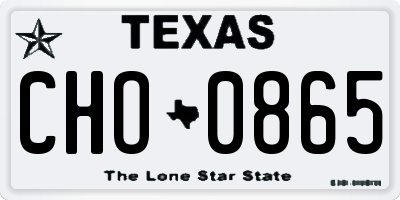 TX license plate CHO0865