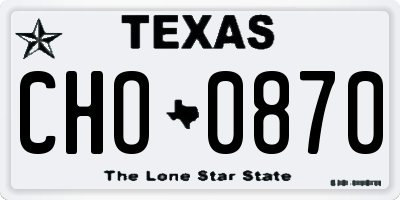 TX license plate CHO0870