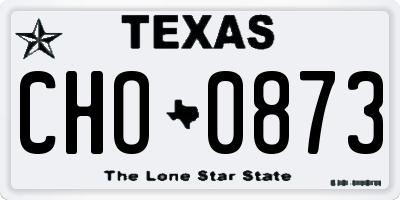 TX license plate CHO0873