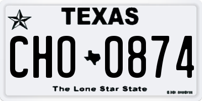 TX license plate CHO0874