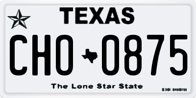 TX license plate CHO0875