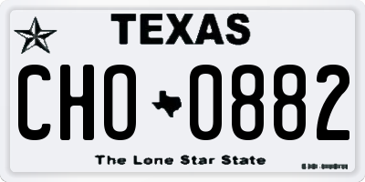 TX license plate CHO0882