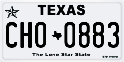 TX license plate CHO0883