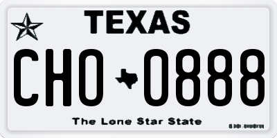 TX license plate CHO0888
