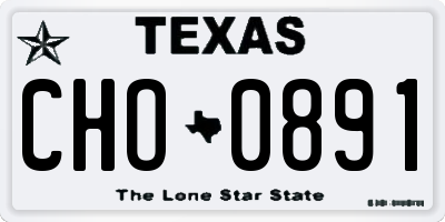 TX license plate CHO0891