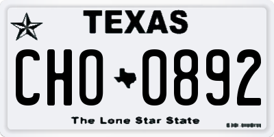 TX license plate CHO0892