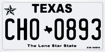 TX license plate CHO0893
