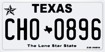 TX license plate CHO0896