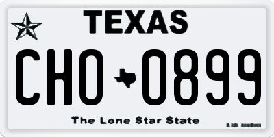 TX license plate CHO0899