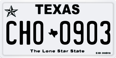 TX license plate CHO0903