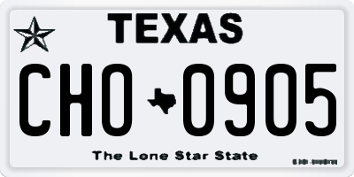 TX license plate CHO0905