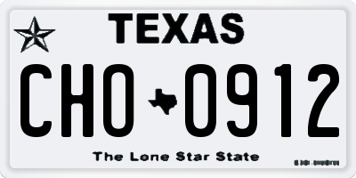 TX license plate CHO0912