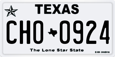 TX license plate CHO0924