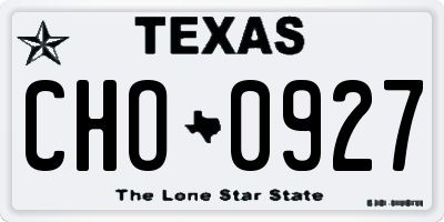TX license plate CHO0927