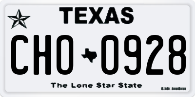 TX license plate CHO0928