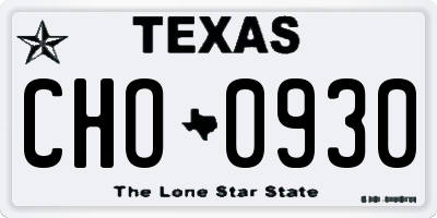 TX license plate CHO0930