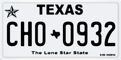 TX license plate CHO0932