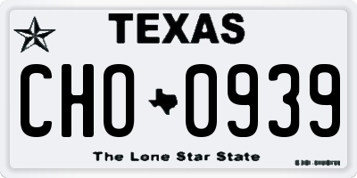 TX license plate CHO0939