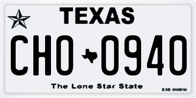 TX license plate CHO0940