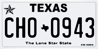 TX license plate CHO0943