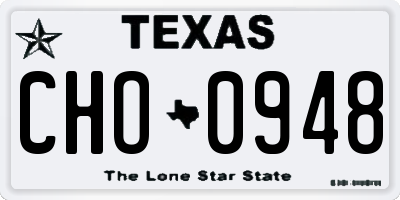 TX license plate CHO0948