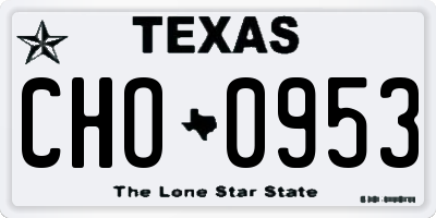 TX license plate CHO0953