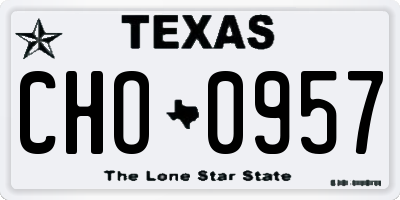 TX license plate CHO0957