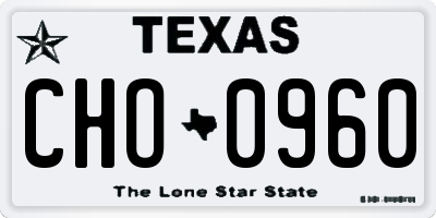 TX license plate CHO0960