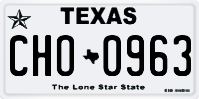 TX license plate CHO0963