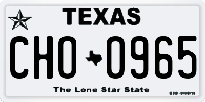 TX license plate CHO0965