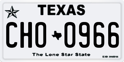 TX license plate CHO0966