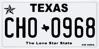 TX license plate CHO0968
